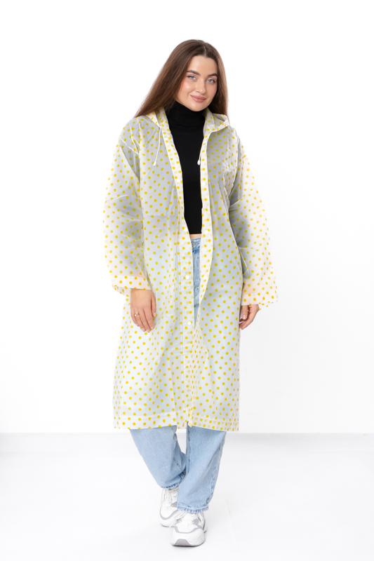 Дощовик універсальний з капюшоном в горох